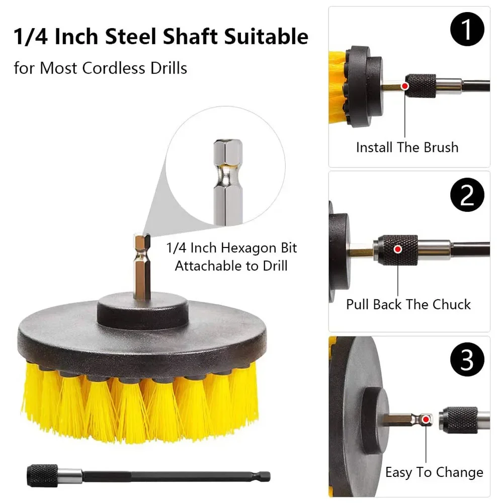 Drill Brush Attachment Set Pow - Power Tools Windows 评论和价格