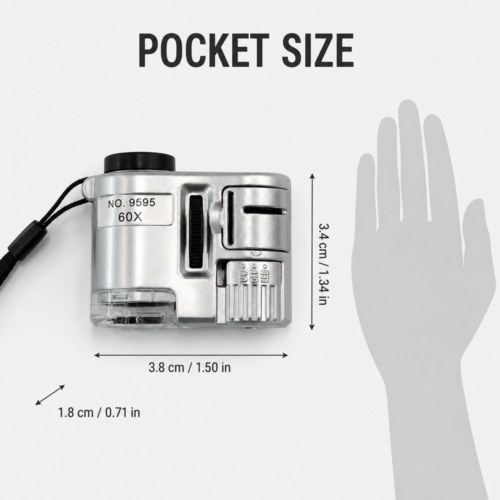 Mini 60X LED Microscope Portab - Power Tools Inspection 评论和价格